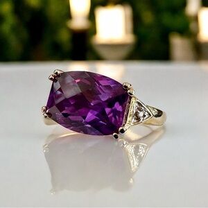 Ross-Simons Diamond & Purple Sapphire Gold/Sterling Ring (9)